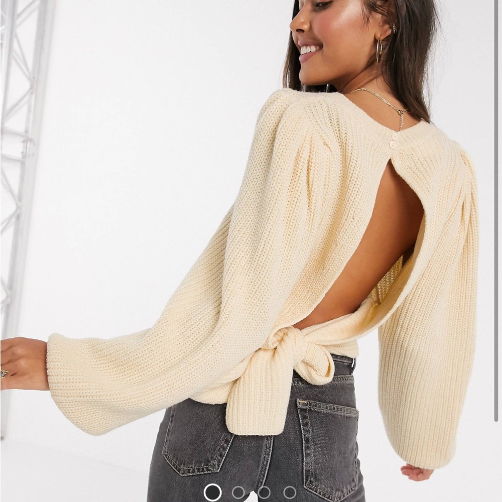 ASOS CHUNKY TIE BACK SWEATER